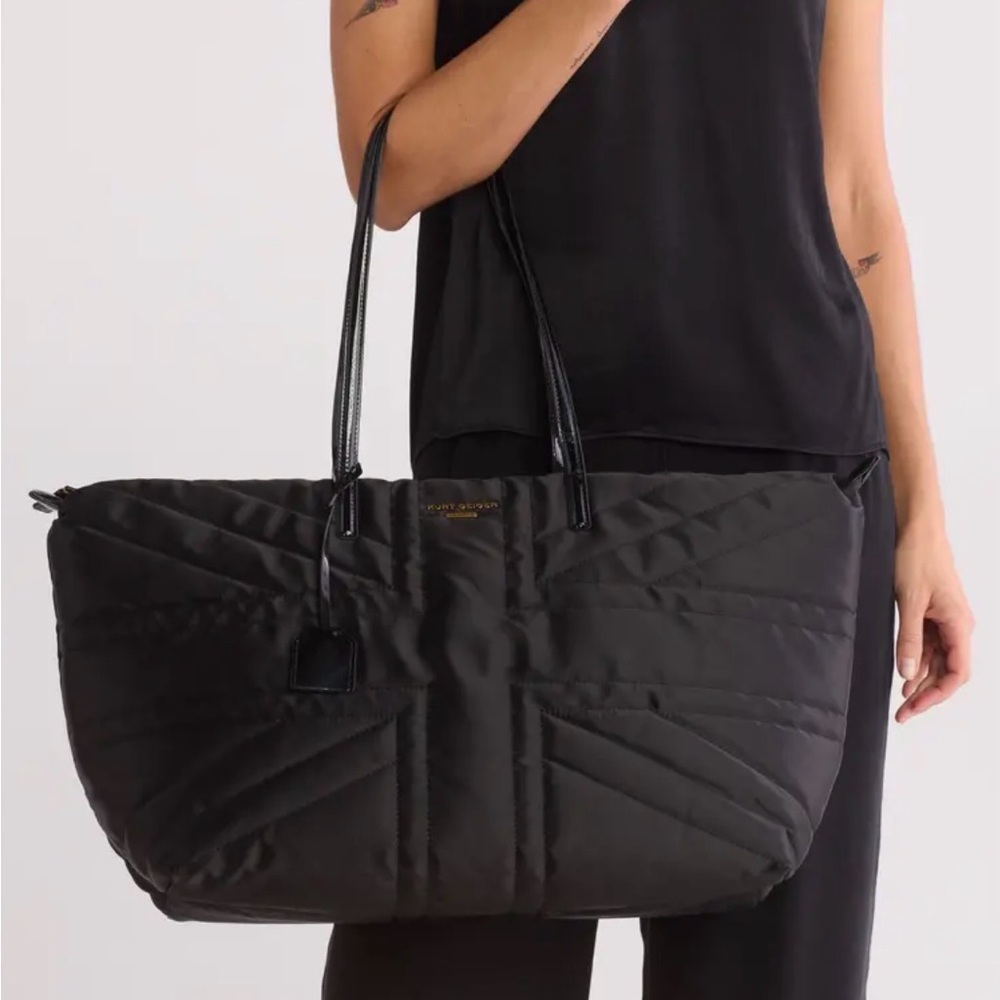KURT GEIGER Recycled Union Jack Shopper Tote Bag in Black